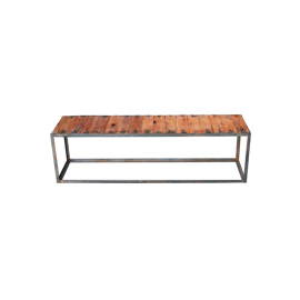 Banqueta triple de madera